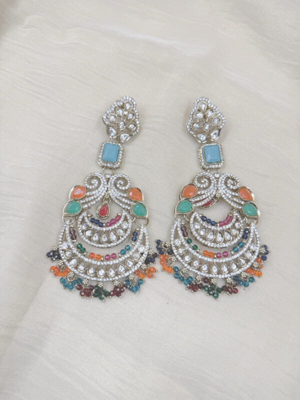 Multi-Color Kundan Earrings
