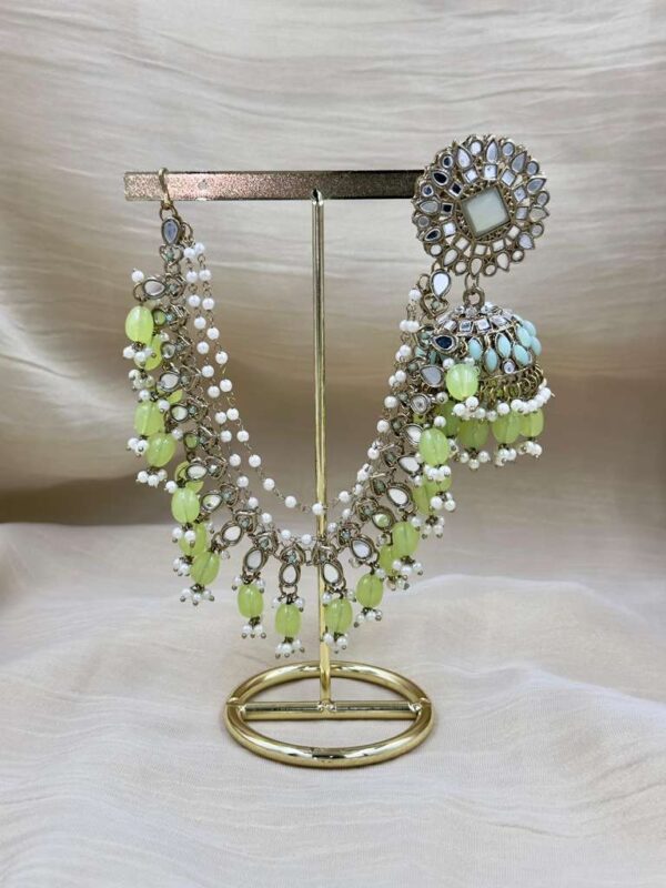 Sea Green Jhumka & Maangtikka