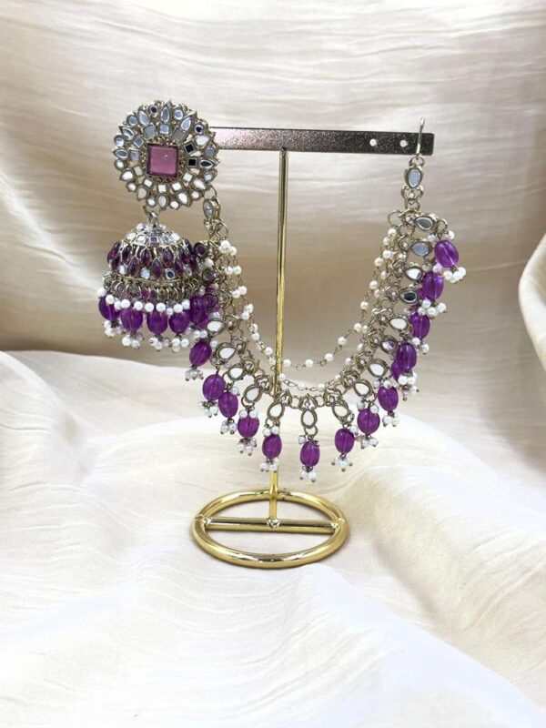 Purple Jhumka & Maangtikka