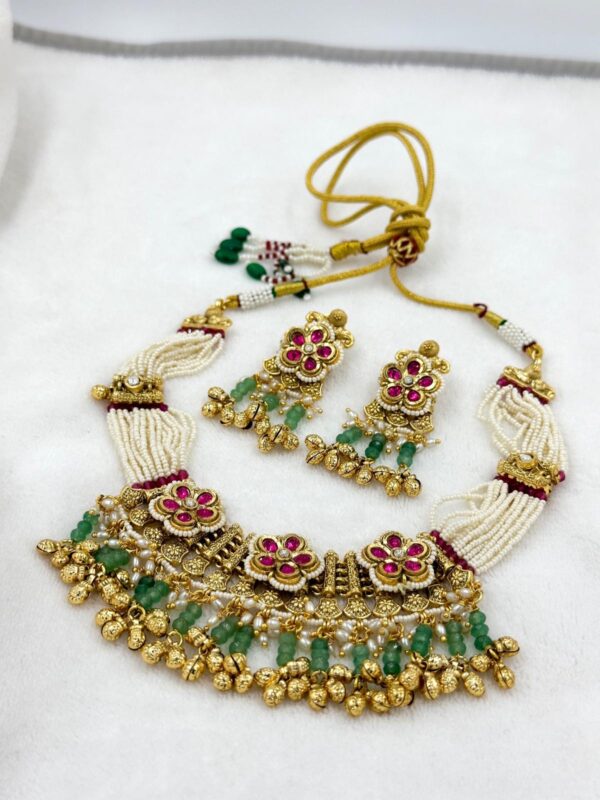 Pearl-flower choker set