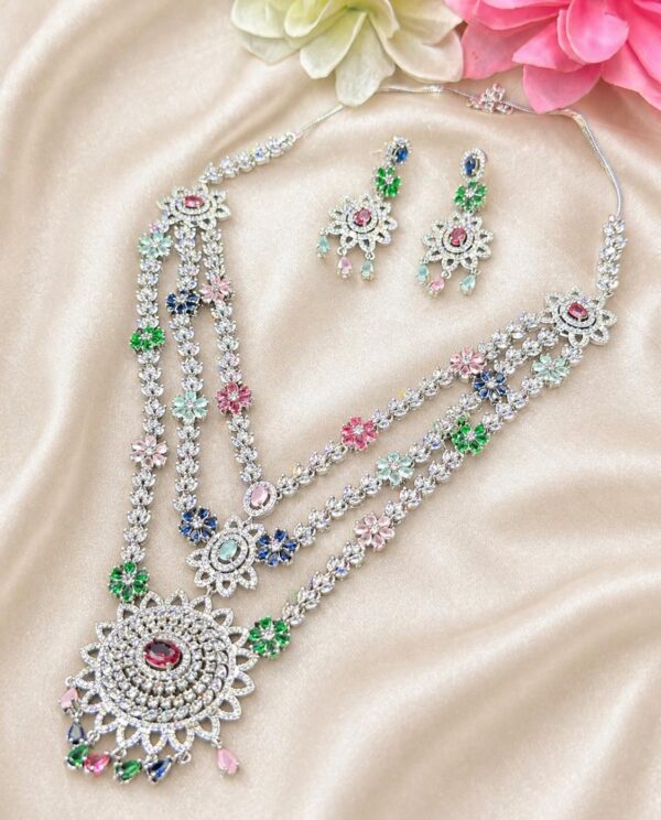 Multi-layer colored american diamond set