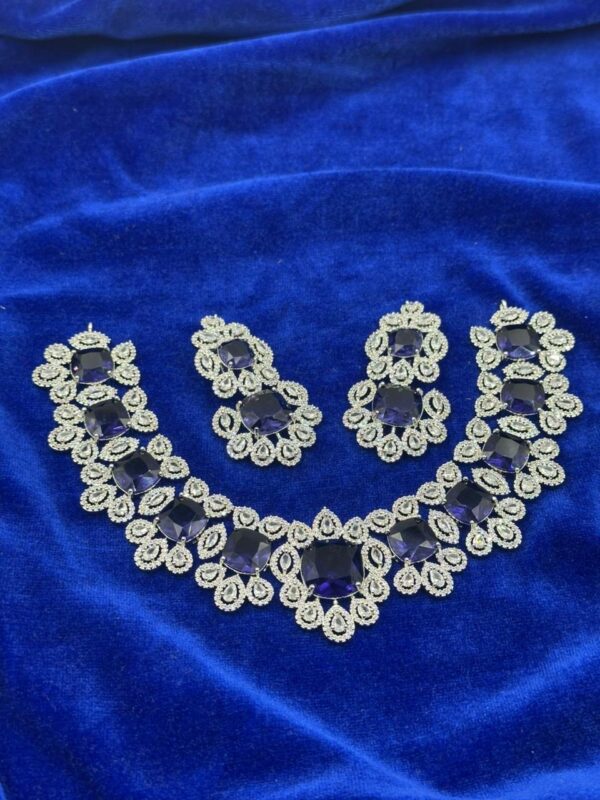 American diamond blue stone set
