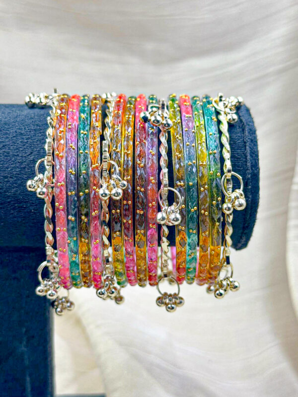Kashmiri Raindrop Colored Glass Bangles