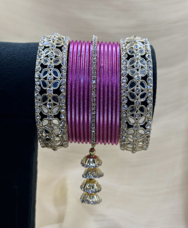 Pink Bangles with kadas