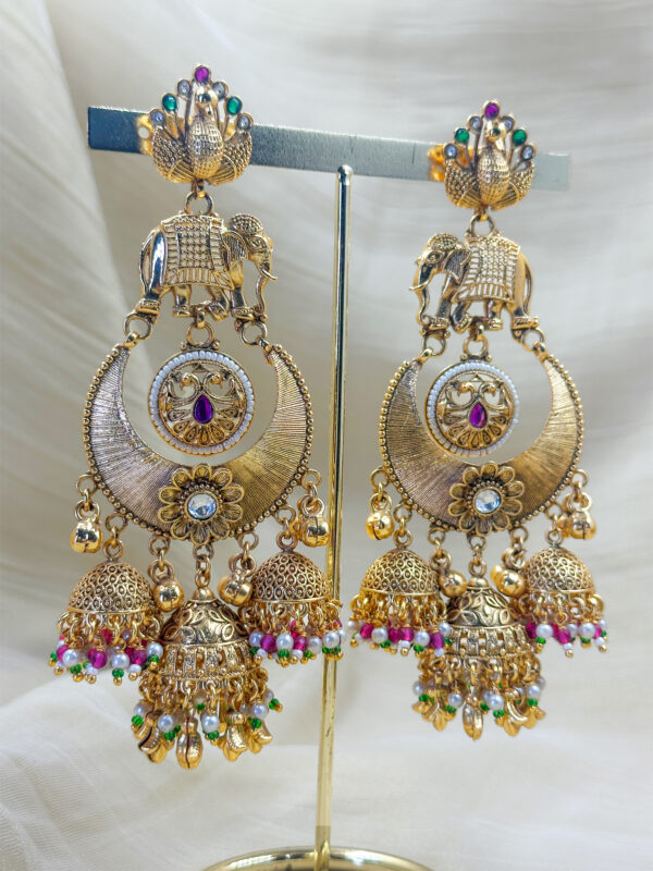 Heavy heritage golden Earrings-JE050