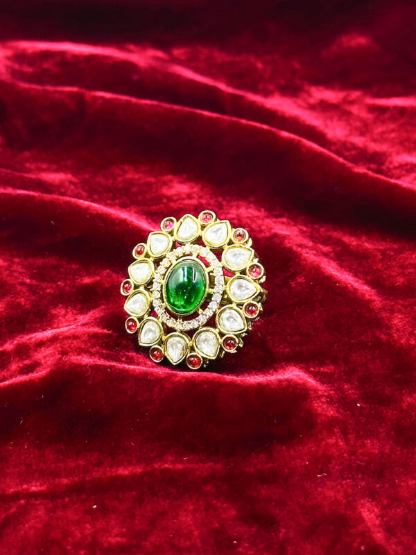 Kundan- green ring