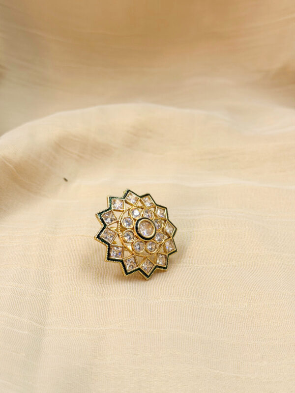 Kundan- green ring