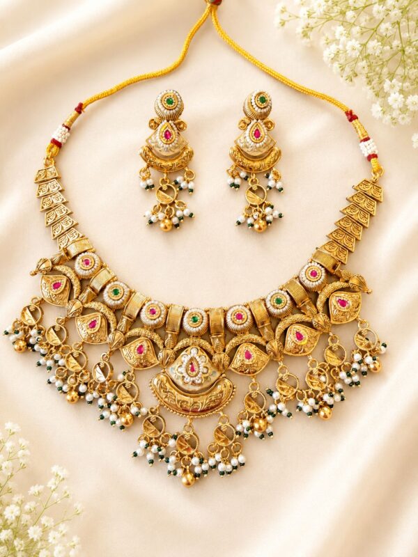 Golden necklace set-NE035