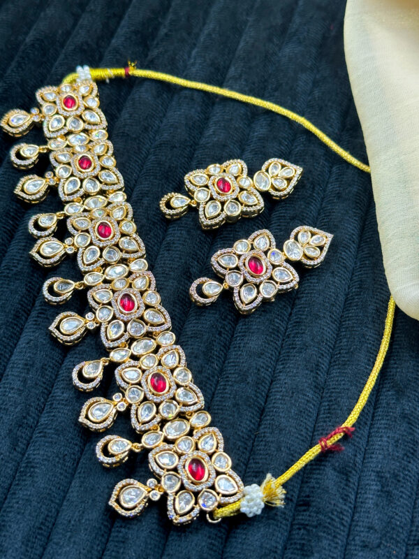 Kundan choker necklace set-NE044