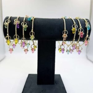 Kashmiri golden and silver multicolor ghungroo - BA0073