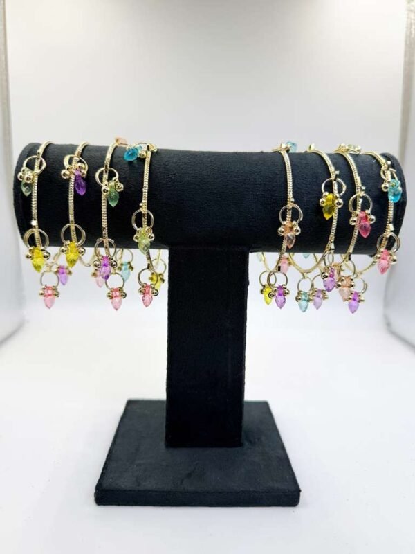 Kashmiri golden and silver multicolor ghungroo - BA0073